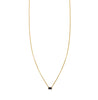 2mm emerald-cut black diamond necklace in 14k gold on a delicate chain, handcrafted in NYC.