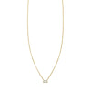 Emerald-cut diamond bar pendant necklace in 14K gold, minimalist and handcrafted in NYC for everyday elegance