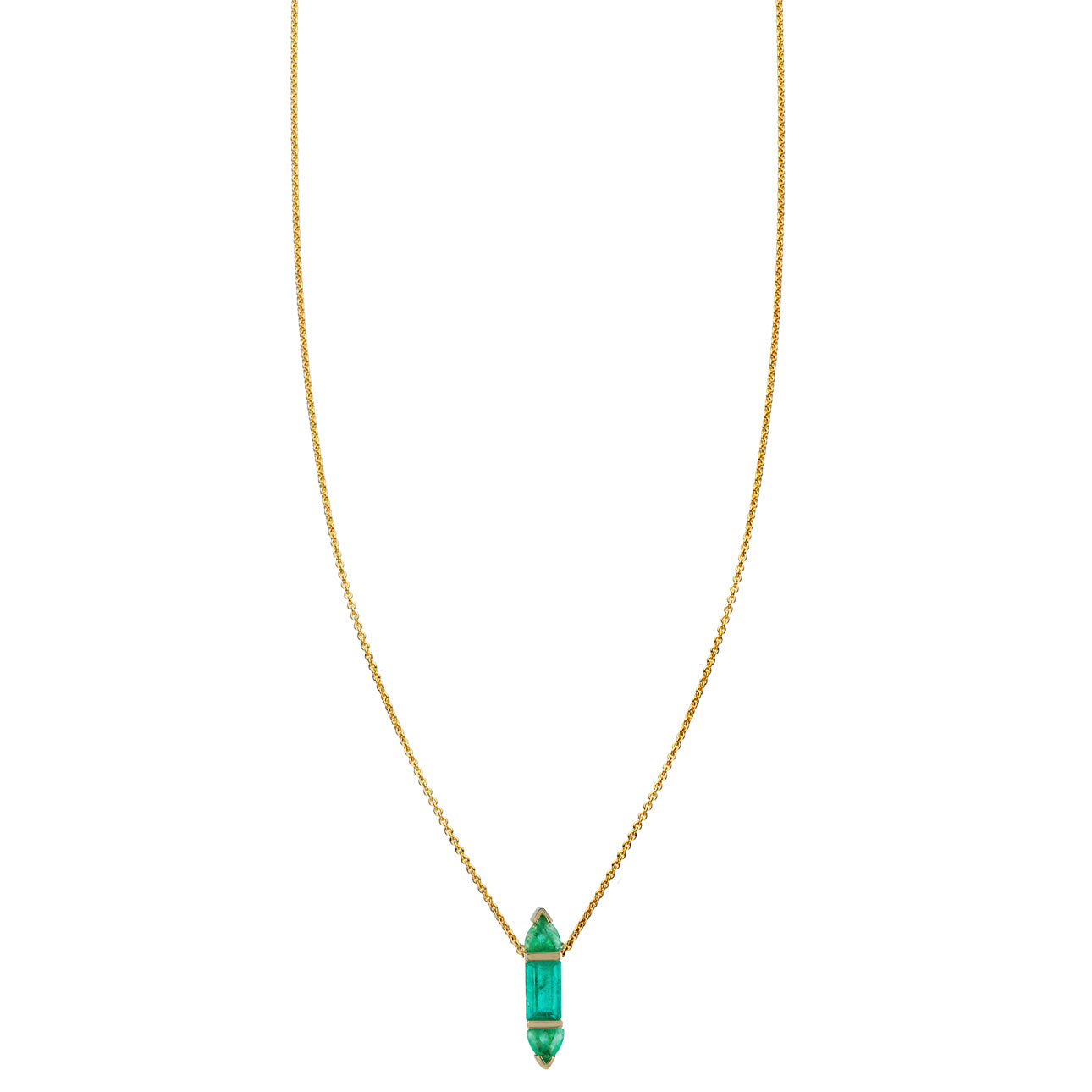 emerald window charm necklace