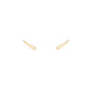 Eyelash Stud Earrings in 14k yellow, white & rose gold—slender 10mm eyelash design for elegant everyday wear