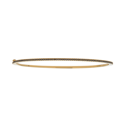 Solid 14k gold pave black diamond bangle bracelet—bold, chic fine jewelry by Phoenix Roze