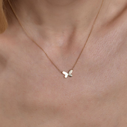 Folded Gold Butterfly Necklace