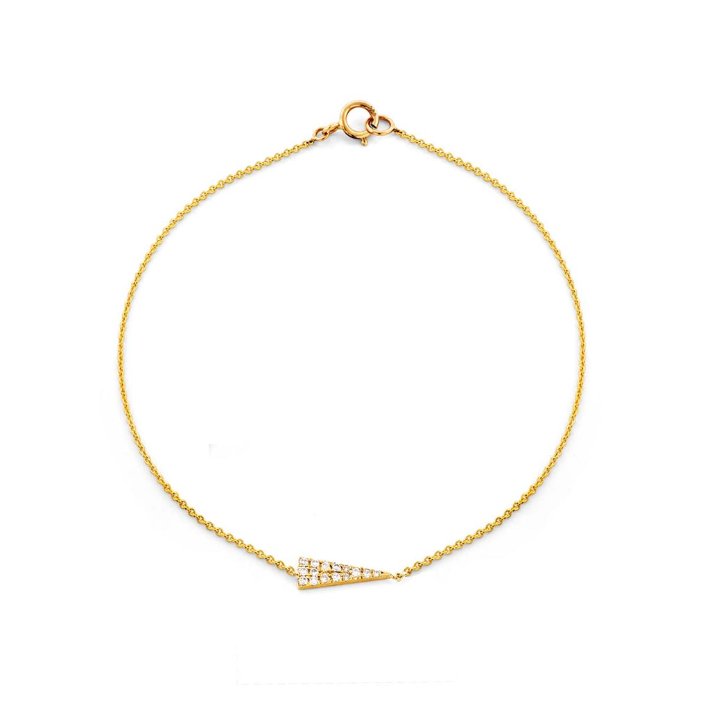 gold diamond triangle chip bracelet prb 052 14ky
