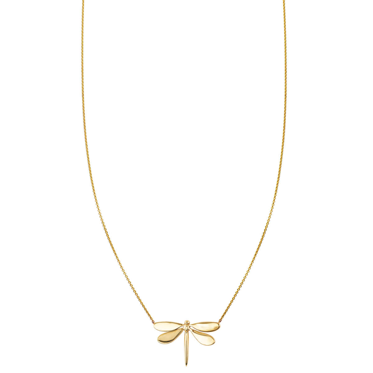 14k gold dragonfly necklace in yellow, white or rose gold, symbol of emotional maturity & self-realization, handcrafted in NYC