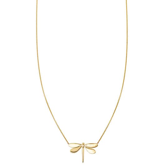 14k gold dragonfly necklace in yellow, white or rose gold, symbol of emotional maturity & self-realization, handcrafted in NYC