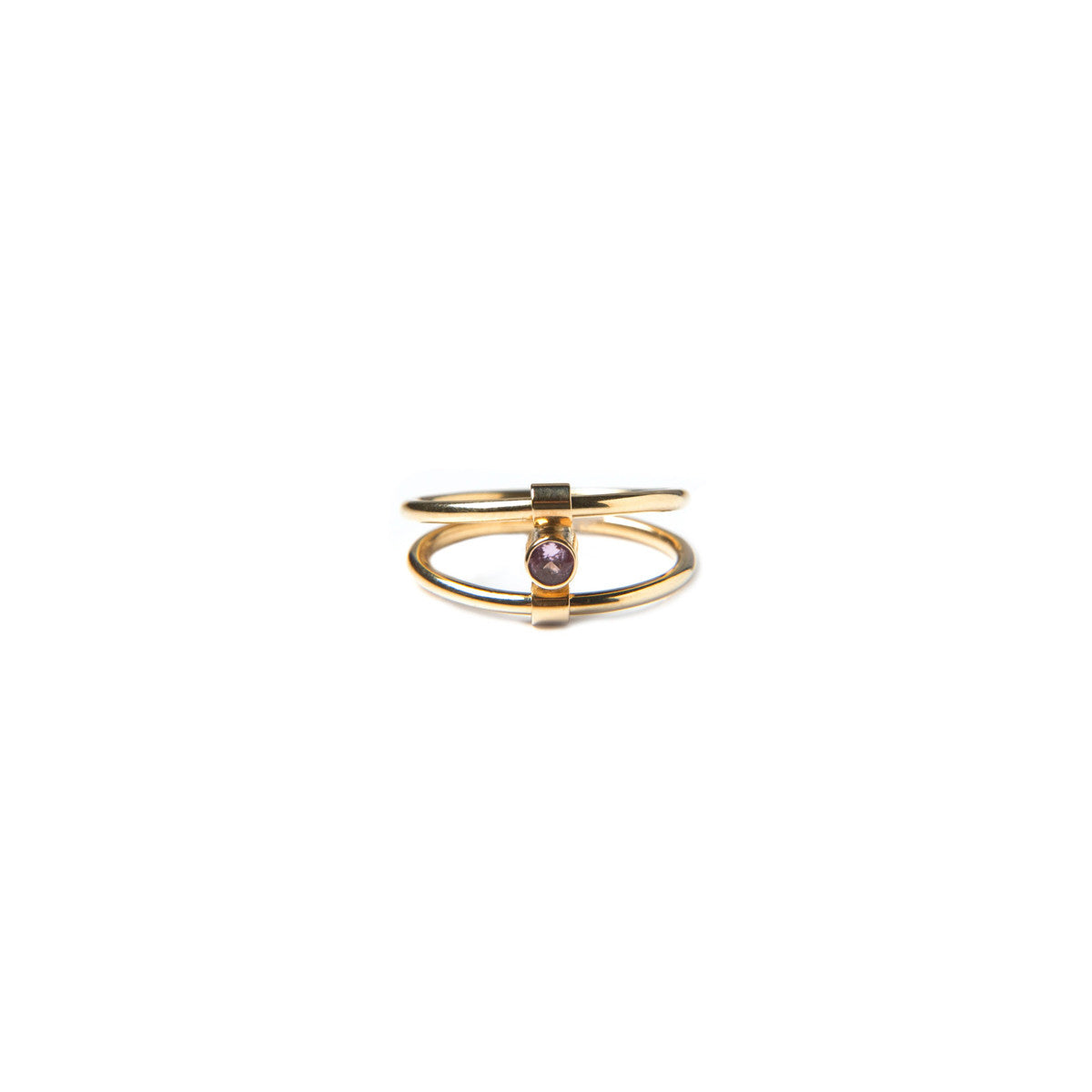 Phoenix Roze reversible two-stone women's ring in solid 14k gold, customizable gemstones, elegant double-sided design