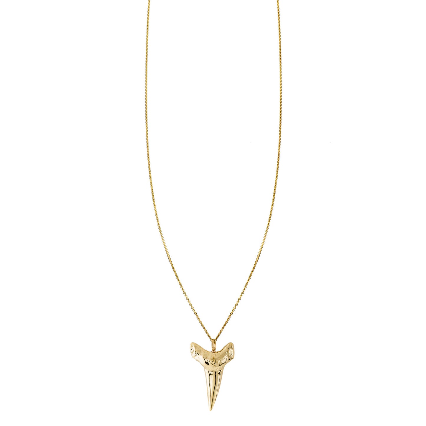 gold shark tooth charm summer necklace PRN 291 14KY