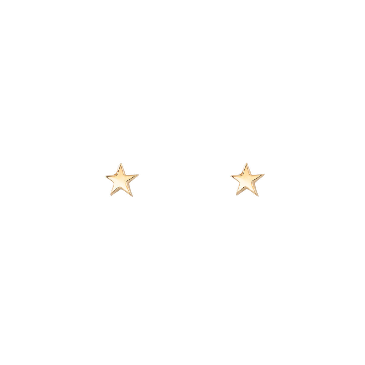 14k yellow gold star stud earrings by Phoenix Roze, polished celestial studs to let your inner light shine