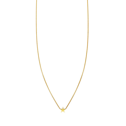 Phoenix Roze 14k gold star necklace, dainty celestial pendant on adjustable chain, handcrafted in NYC