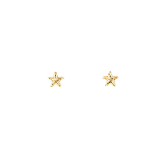 14K gold starfish stud earrings with delicate, playful design—elegant, versatile studs for everyday wear