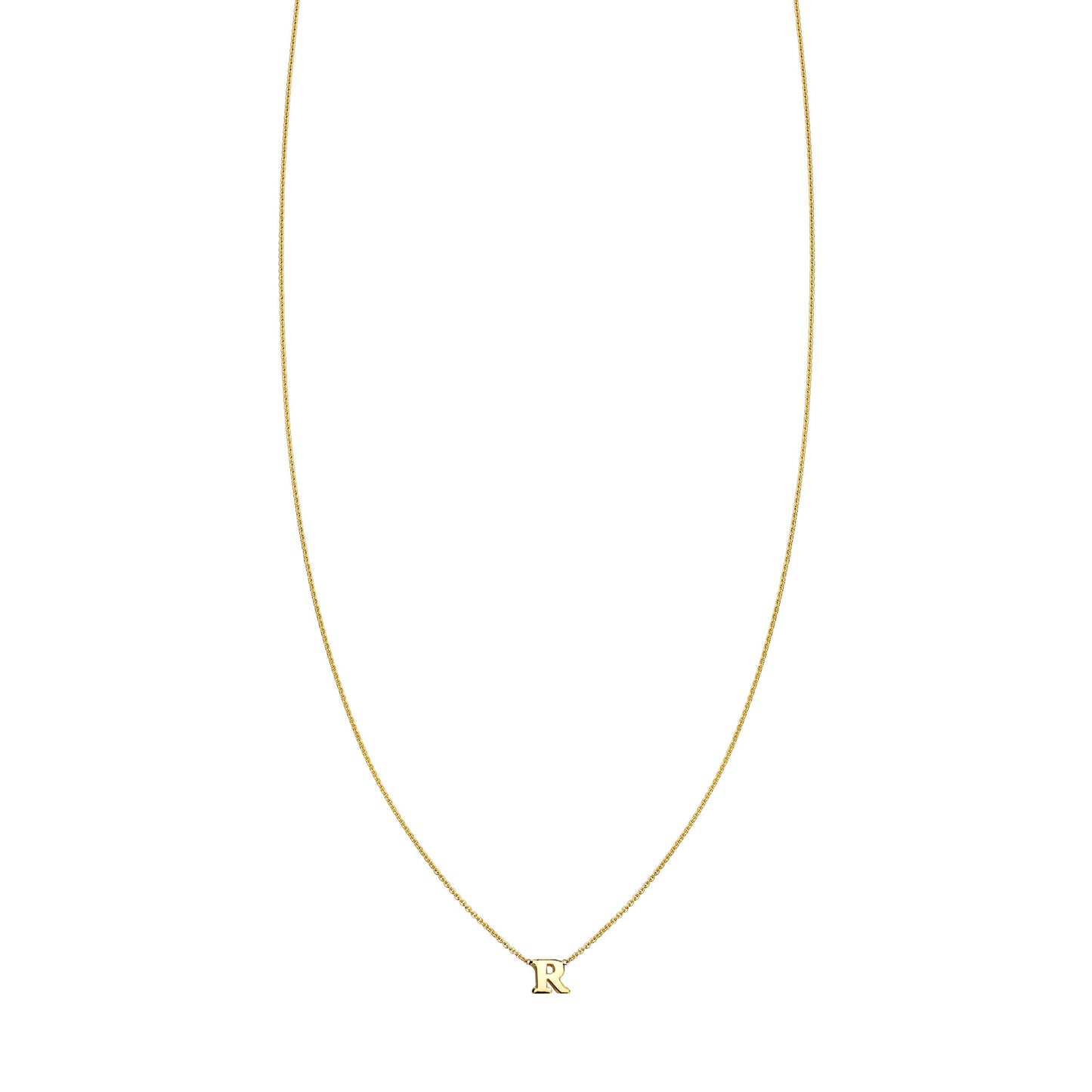 image of gold initial necklace PRN 019 R