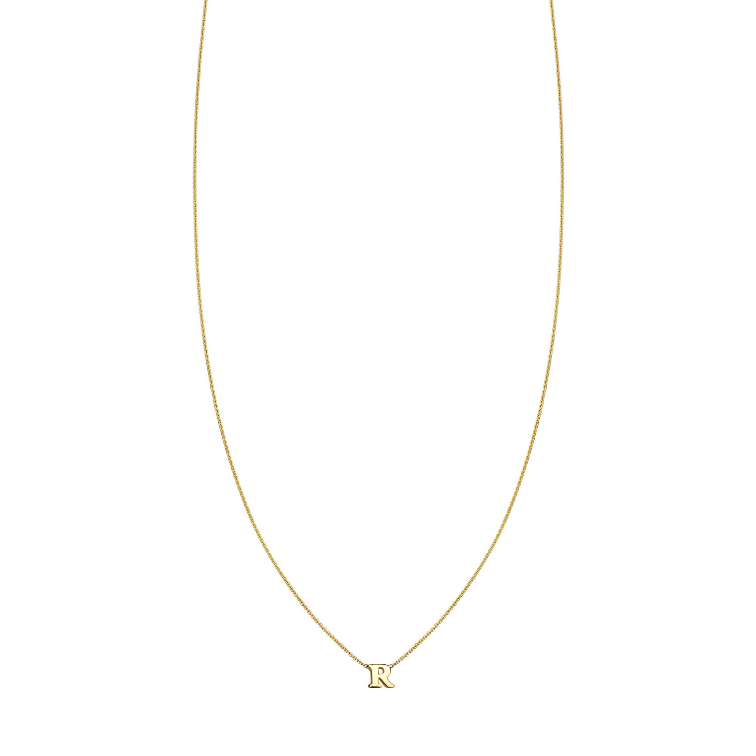 image of gold initial necklace PRN 019 R