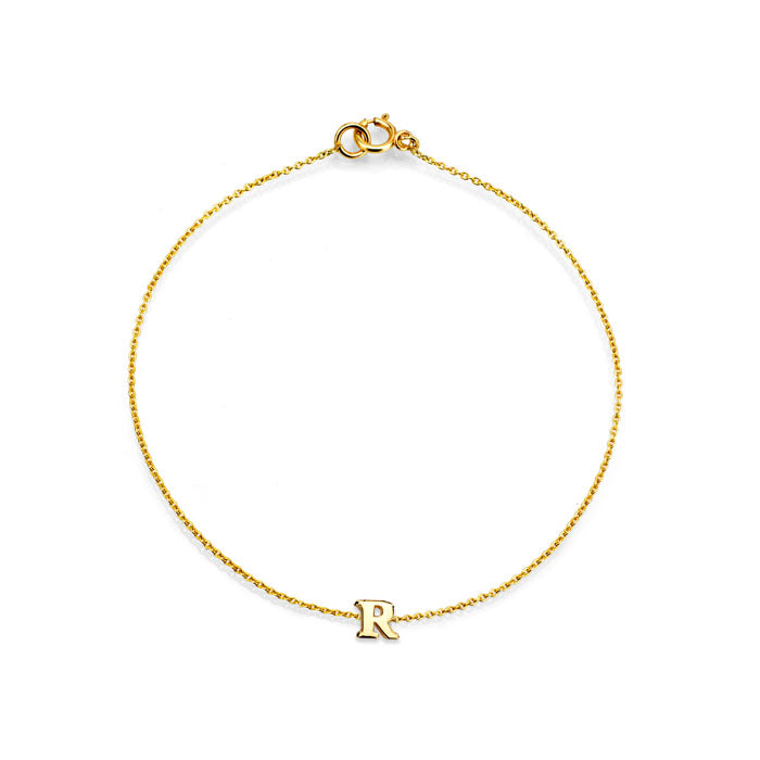 Initial Letter Gold Bracelet | Custom Bracelets Y
