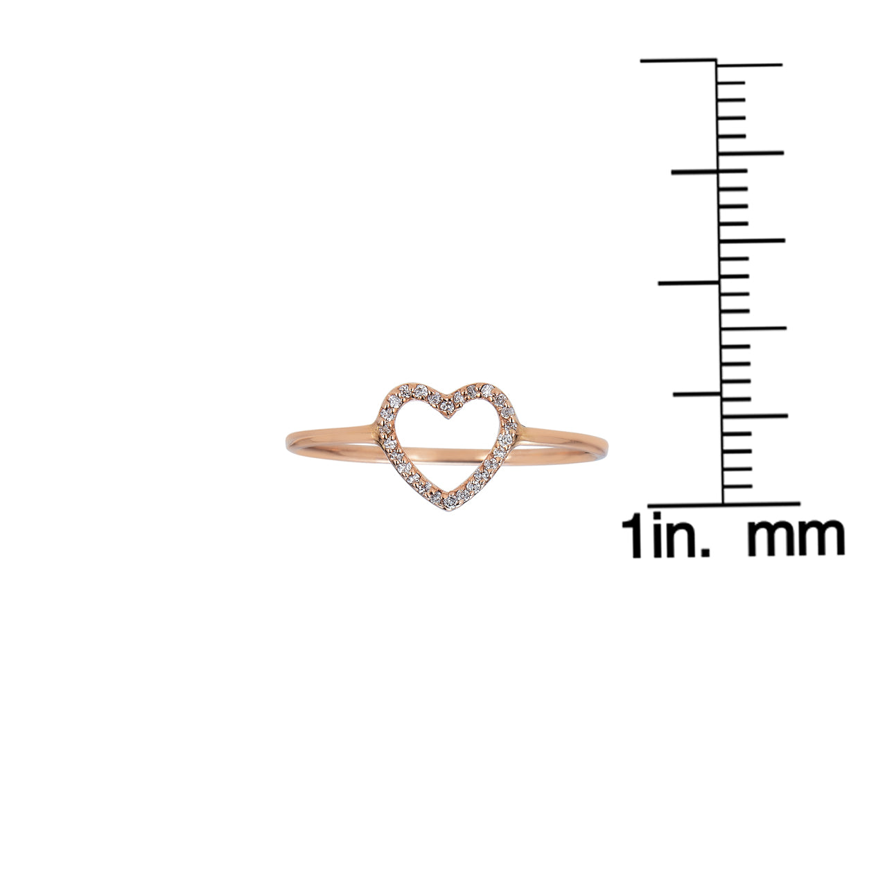 Keep Your Heart Open white diamond ring with open-heart design by Phoenix Roze, delicate sparkle, elegant fine jewelry