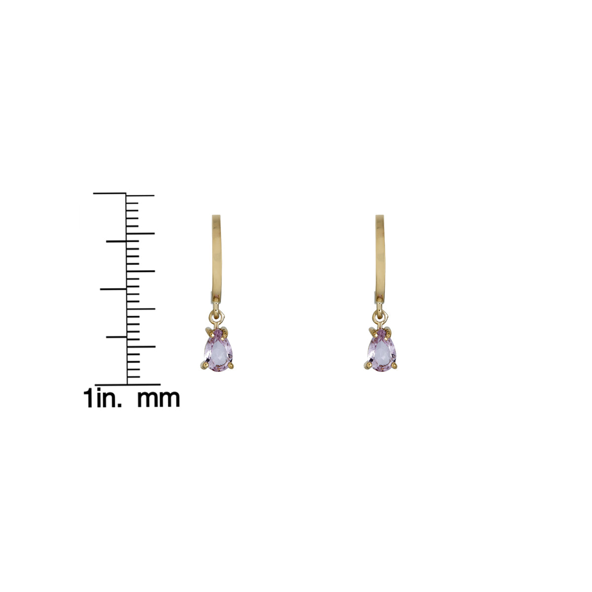 kunzite gold half hoop earring 1