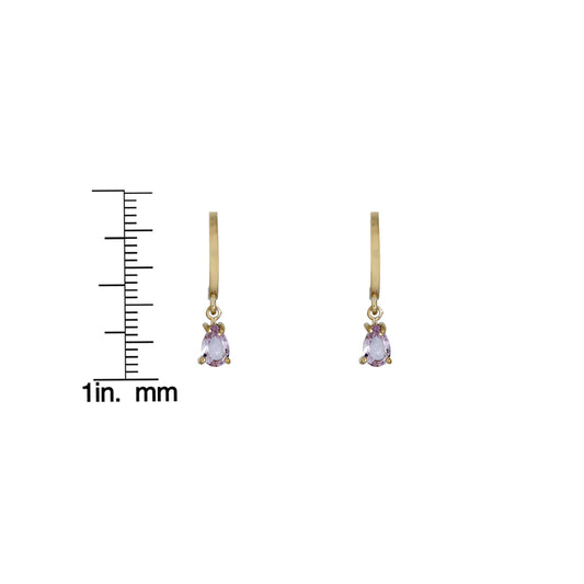 Kunzite Gold Half Hoop Earring