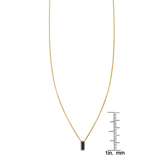 Lapis Lazuli Inlaid Tiny Tag Necklace