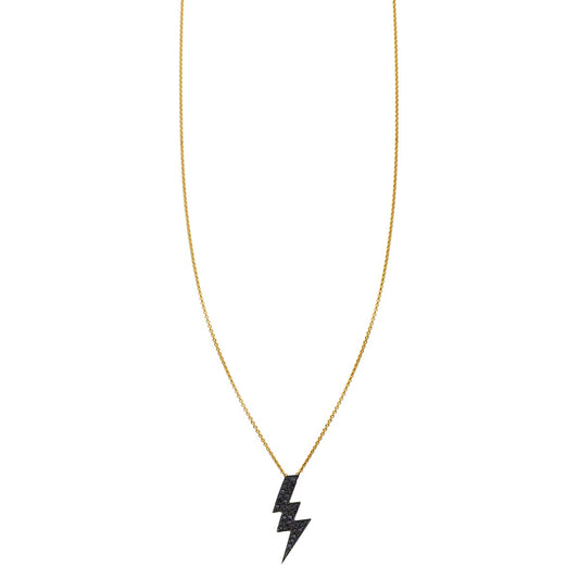 large black diamond lightning bolt necklace prn 483 bd