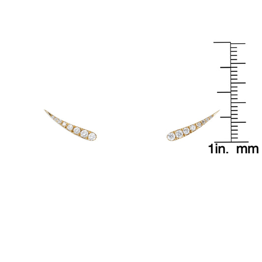 Large Diamond Eyelash Stud Earrings