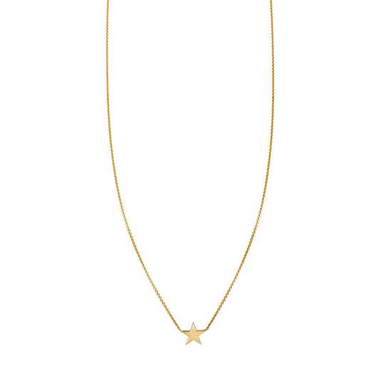 Large gold star necklace in solid gold on elegant chain, chic pendant adds flair to day or night looks