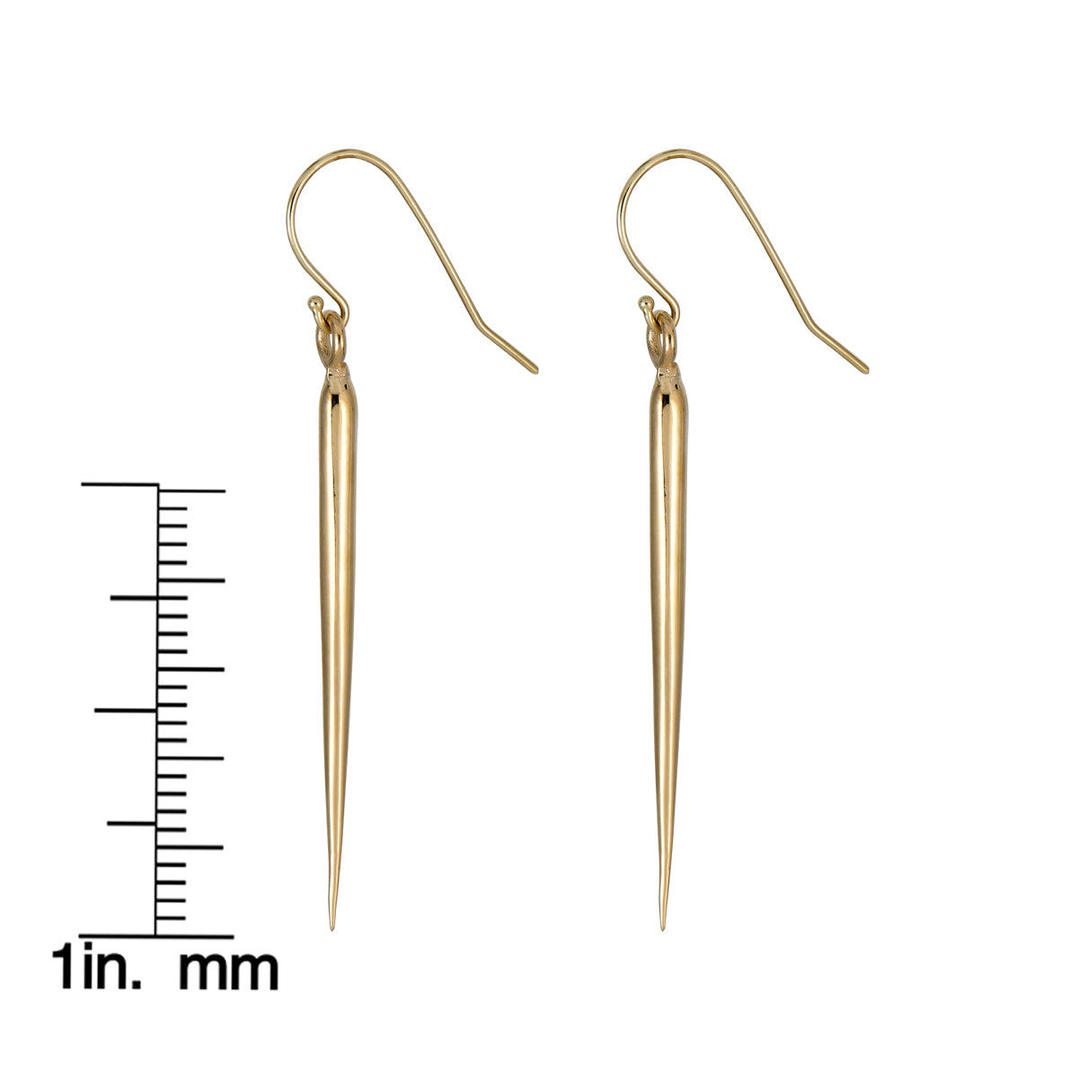 Phoenix Roze large needle earrings—sleek minimalist drop design for modern style