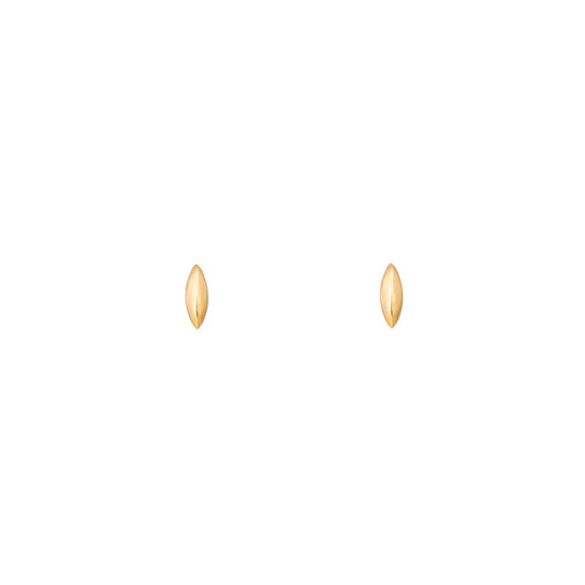 Phoenix Roze Marquee Eye Stud Earrings in 14k yellow gold, marquise silhouette, polished finish, handcrafted in NYC.