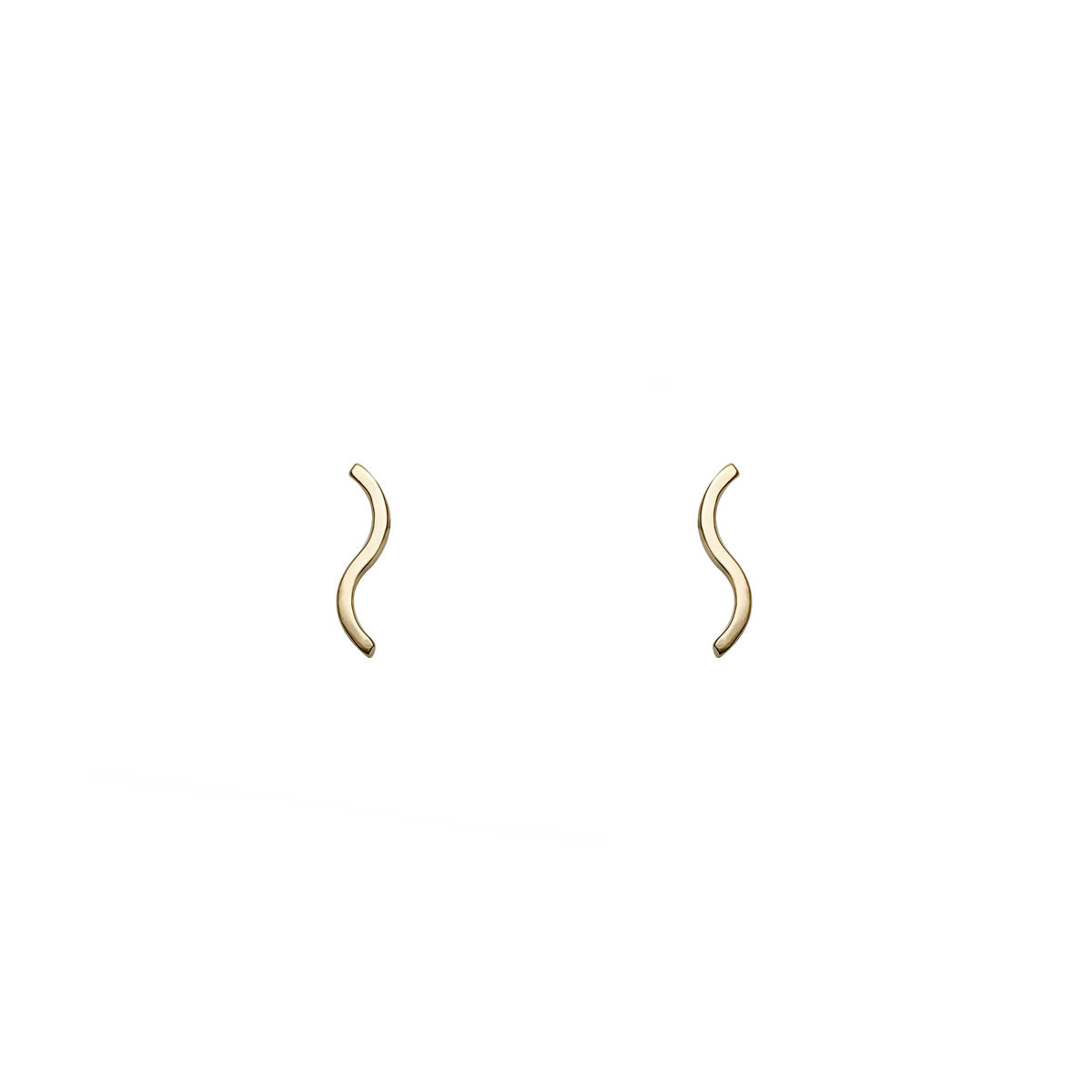 Mini wave 14k gold earrings, delicate and chic 11mm design, lightweight for effortless everyday style