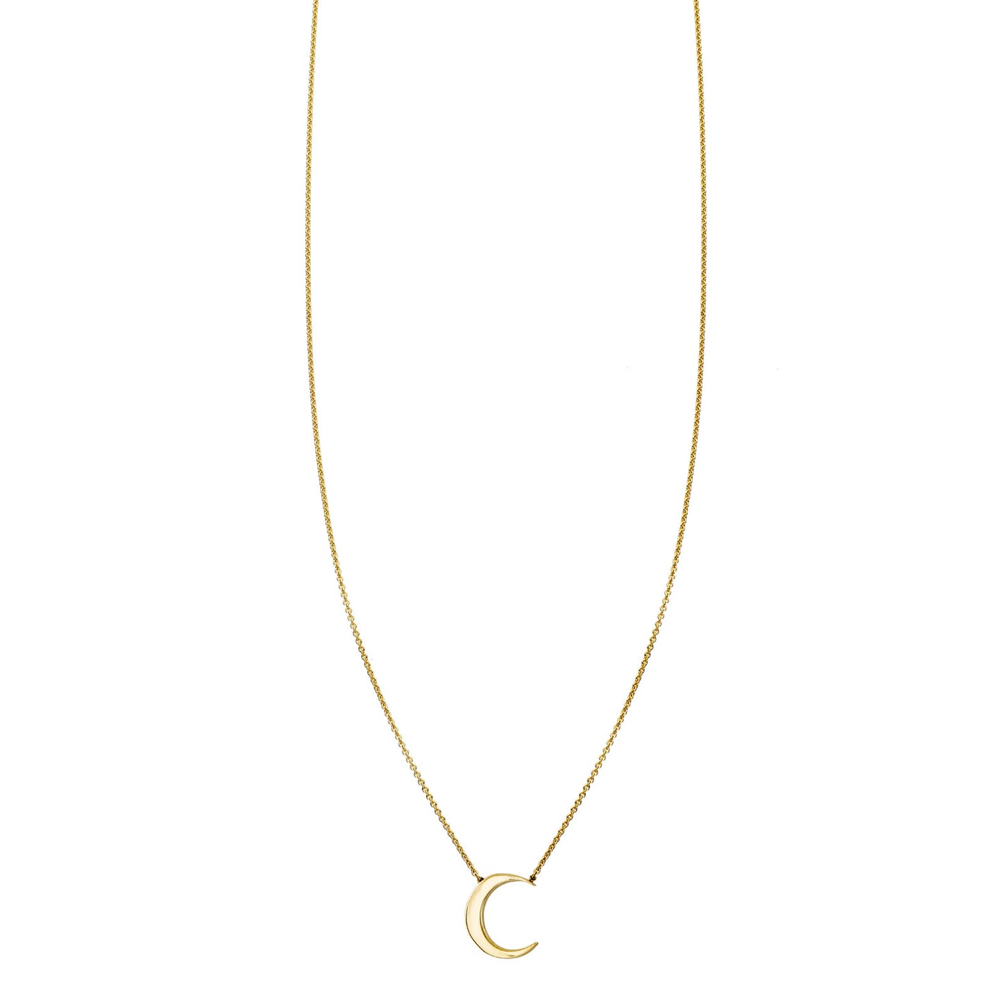 14k solid gold crescent moon necklace, delicate tiny charm pendant for everyday wear or special occasions