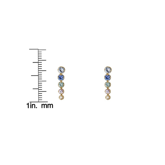 Graduated Multicolor Sapphire Earrings