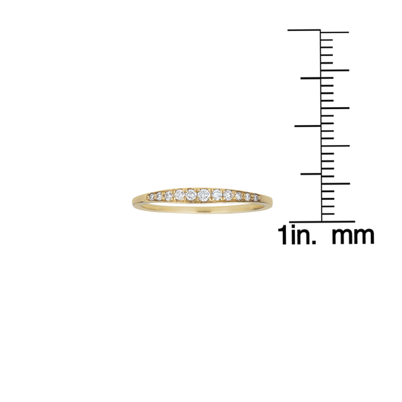 Pave diamond tapered band ring by Phoenix Roze, elegant slim stacking wedding band, close-up on sparkling detail