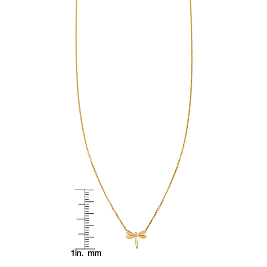 Tiny Gold Dragonfly Necklace