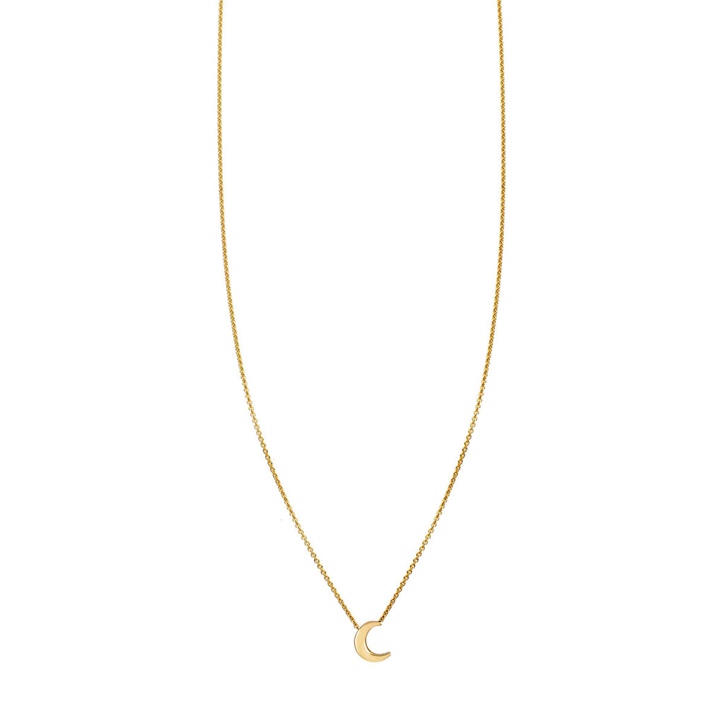 petite gold moon necklace