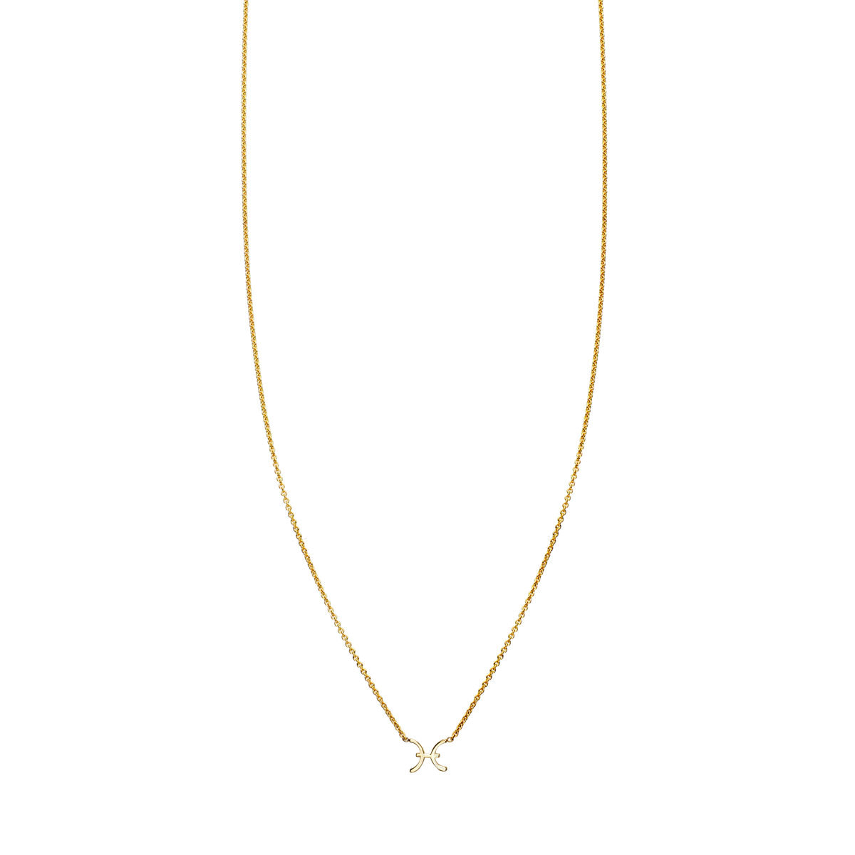 pisces gold zodiac necklace PRN 440 14K