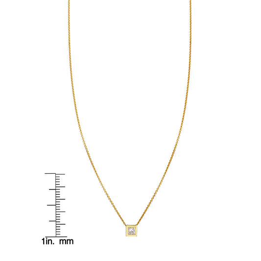 Princess Cut Diamond Pendant Necklace