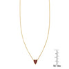 red tiger_s eye inlay long heart necklace with ruler