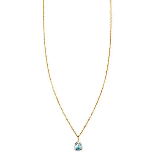 rose cut diamond opal inlay necklace