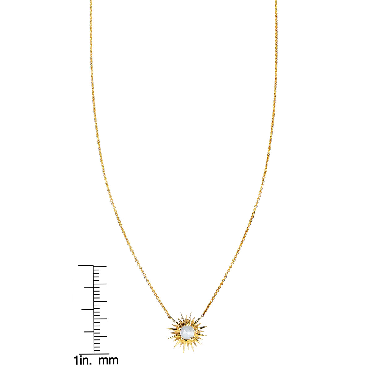 Rose-cut diamond sunburst necklace by Phoenix Roze, radiant pendant with vintage sparkle, elegant fine jewelry gift
