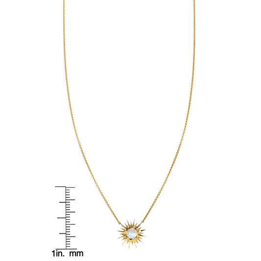 Rose Cut Diamond Sunburst Necklace