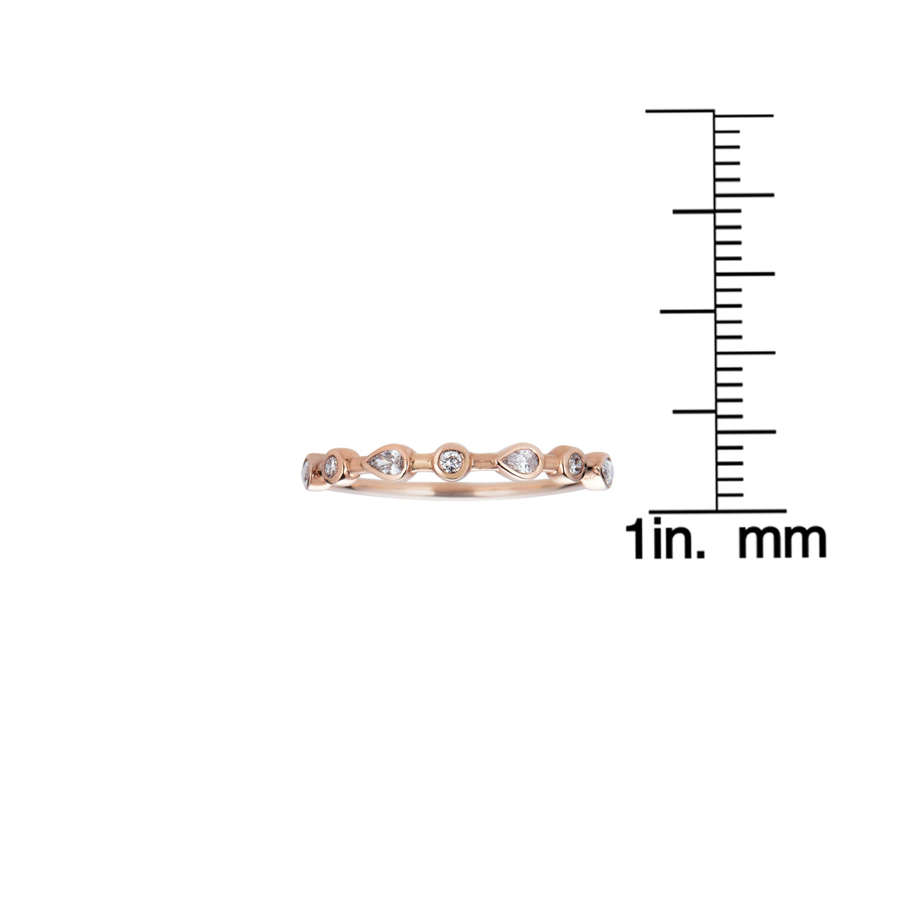 Round tear drop diamonds half halo band ring by Phoenix Roze