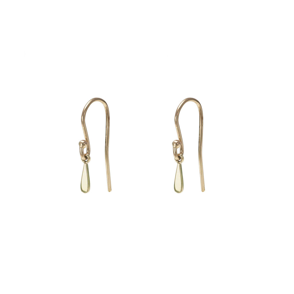Single drip drop 14k gold dangle earring, 1.5x5mm minimalist chic design, also in double and triple drops