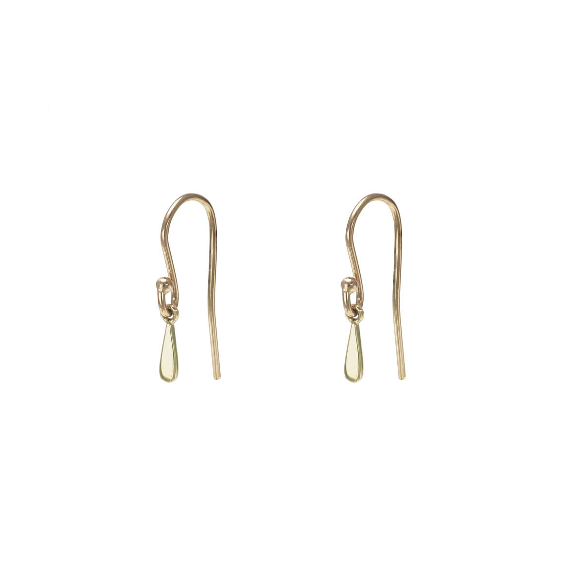 Single drip drop 14k gold dangle earring, 1.5x5mm minimalist chic design, also in double and triple drops