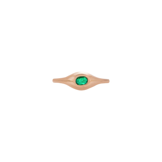 small oval emerald signet ring