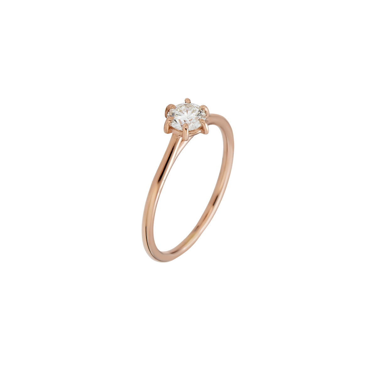 Phoenix Roze solitaire diamond engagement ring in an elegant minimalist setting
