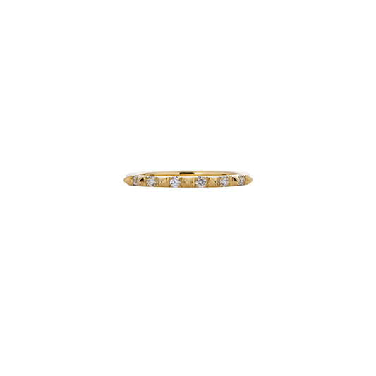 Phoenix Roze Spikes and Diamond Ring in gleaming 14K gold—edgy sparkle for any outfit.