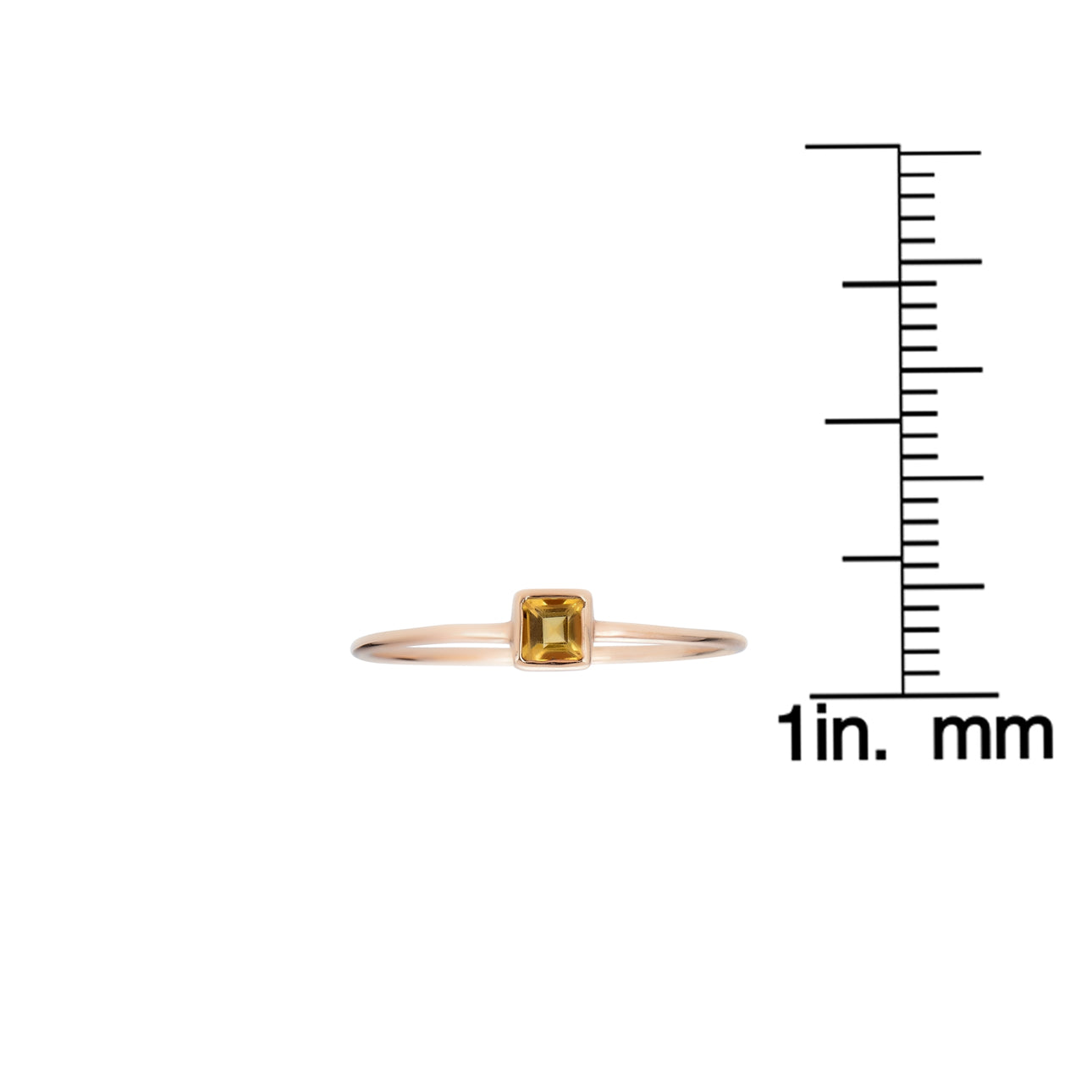 Square-cut citrine gemstone ring with sleek band, elegant fine jewelry by Phoenix Roze