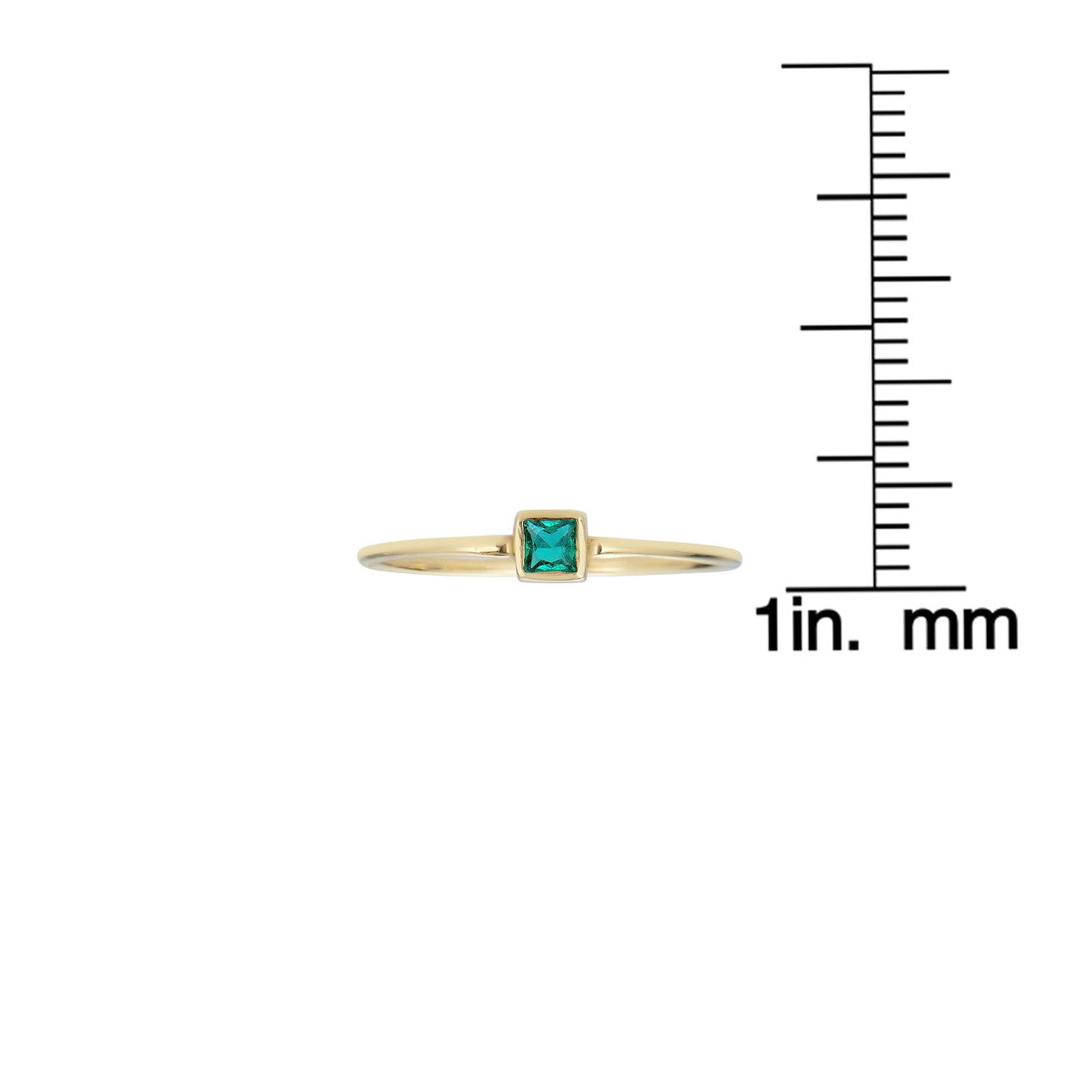 Square-cut emerald ring, vivid green gemstone on sleek band, elegant fine jewelry by Phoenix Roze