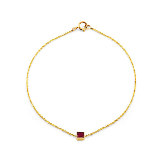square cut ruby gold bracelet prb 060 14ky