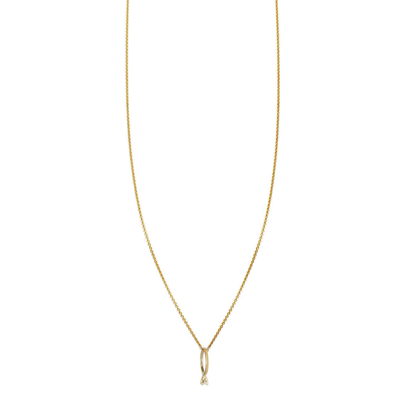 14k gold mini engagement ring pendant necklace with real diamond, in yellow, white, or rose gold by Phoenix Roze