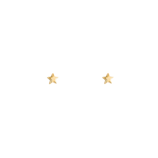 Phoenix Roze tiny 14k gold star stud earrings - yellow, white & rose gold, delicate everyday celestial studs