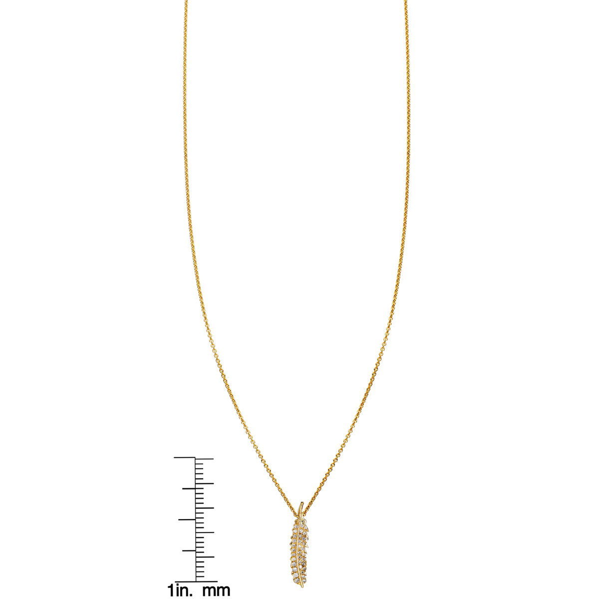 Phoenix Roze tiny pave feather necklace with a delicate pendant and sparkling pave on a dainty chain.